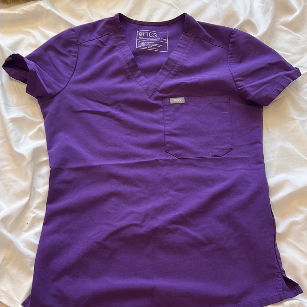 FIGS ultra violet Catarina one-pocket scrub top